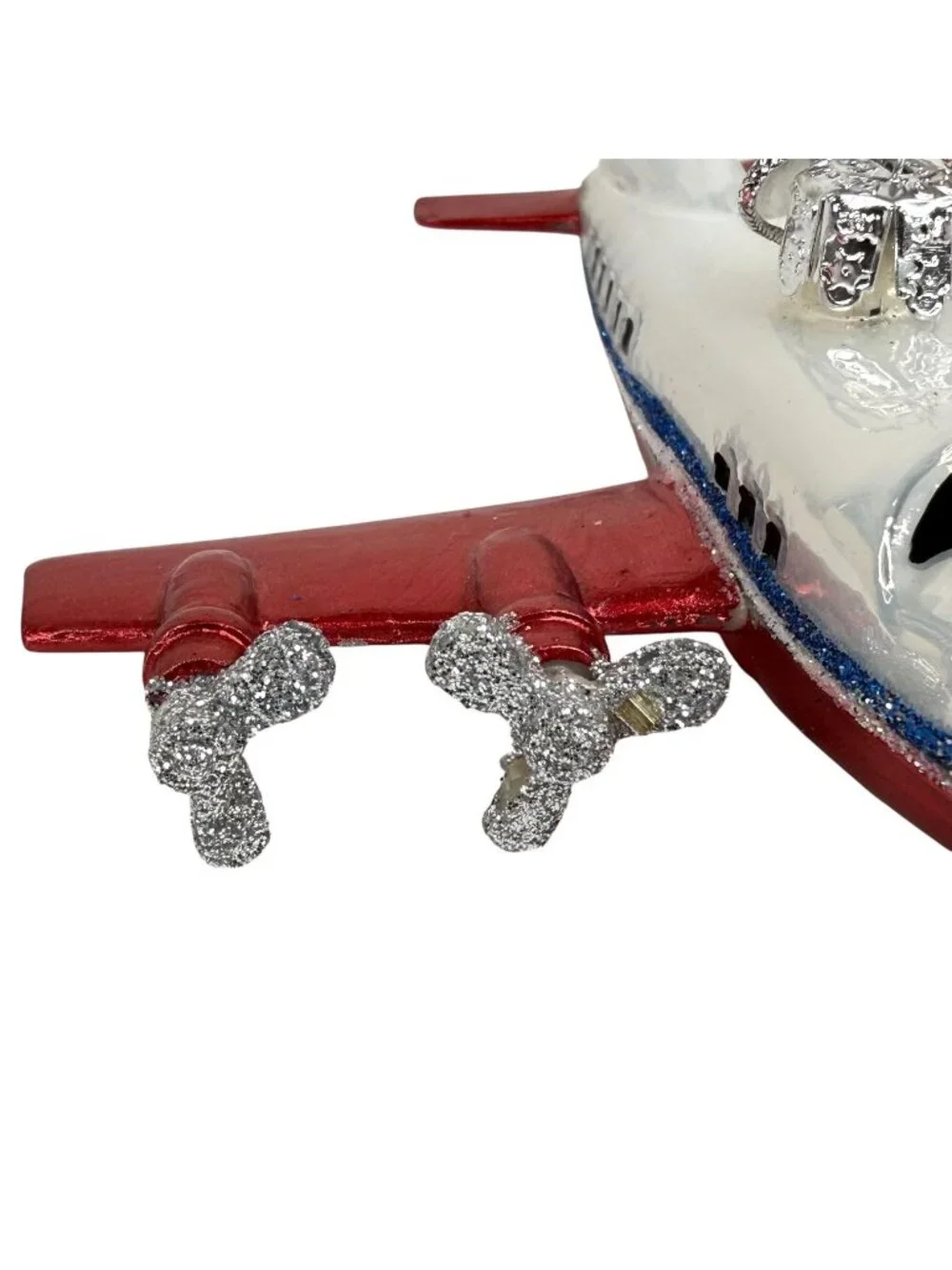 3 Kurt Adler Noble Gems Glass Airplane Christmas Ornaments 4‎ Engine Transport